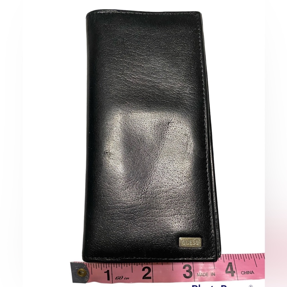 Women’s Pre- Loved Black Genuine Leather Guess Bi-Fold Slim Wallet - Picture 3 of 8